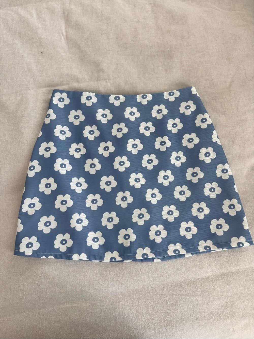 SHEIN Blue Daisy A-Line Mini Skirt